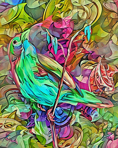 New Art 309 bird oilpastel