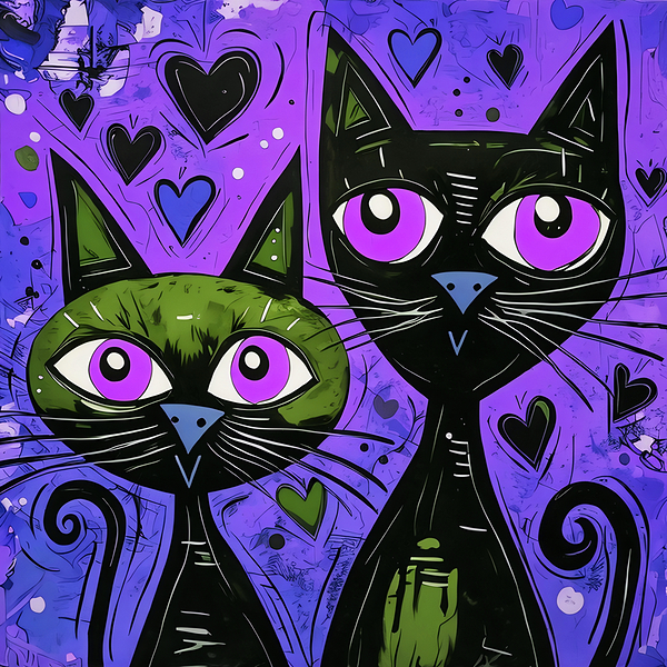 New Art 222 two cat faces ?>