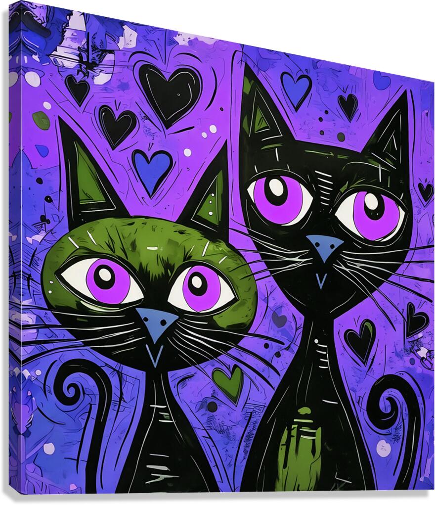 New Art 222 two cat faces  Canvas Print