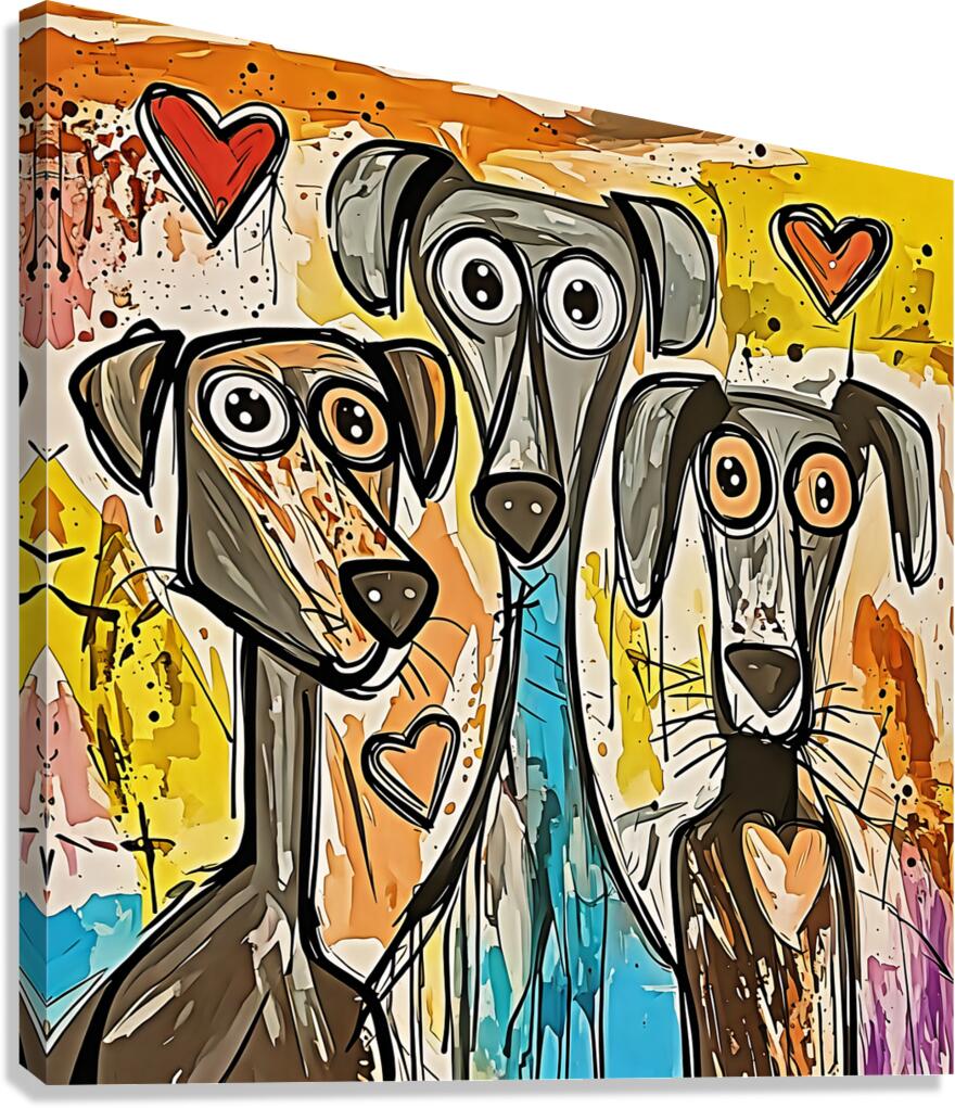 New Art 226 three dog faces  Canvas Print