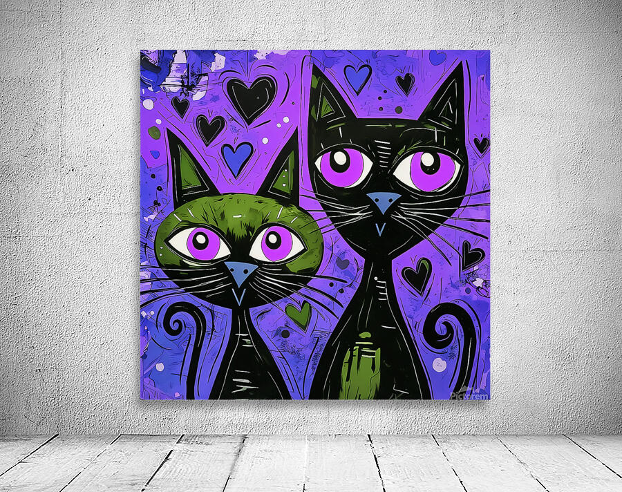 New Art 222 two cat faces by NewArt Xclusivity